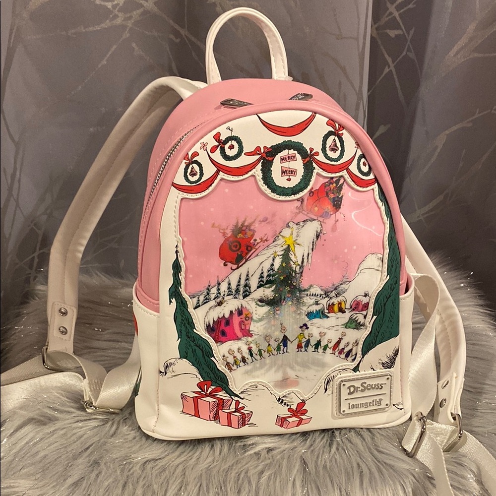 BNWT DR SEUSS Loungefly Christmas Tree Competition Pink Backpack